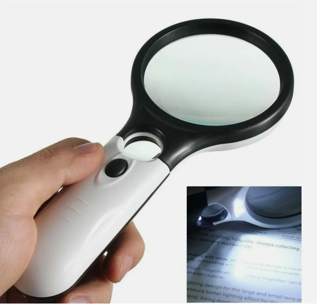 Handheld Magnifying Glass with 3X magnification and 3 LED lights