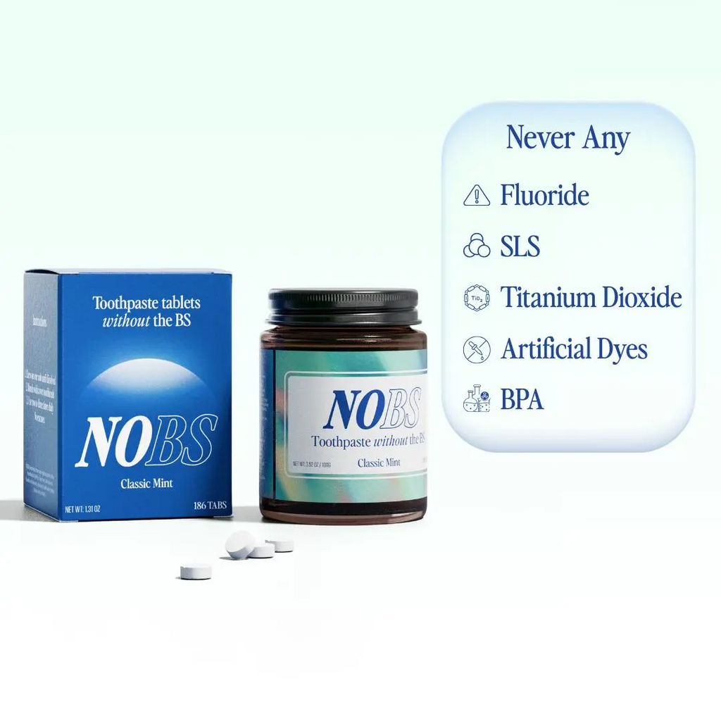 NOBS Toothpaste Tablets – Nano Hydroxyapatite, Fluoride-Free & Plastic-Free