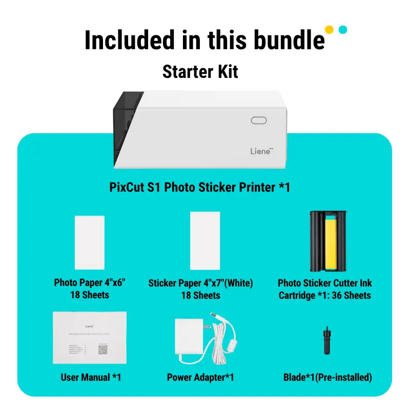 All-in-One Sticker Printer & Cutter – 300 DPI Color Photo Printing with AI Auto-Cut