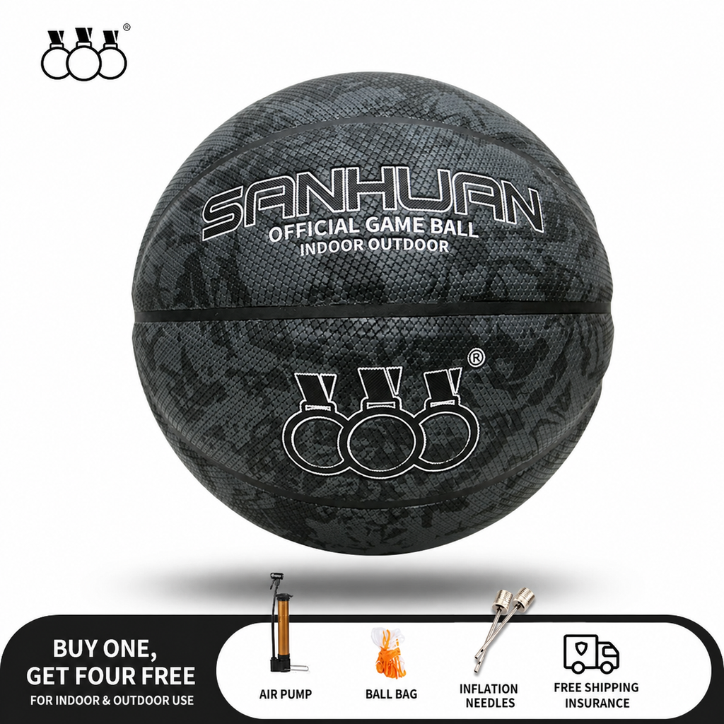 Sanhuan Basketball – Non-Slip, Wear-Resistant | Sizes 5, 6 & 7 | Indoor & Outdoor