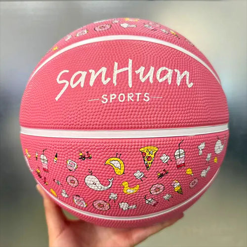 Animal Print Rubber Basketball – Pink, Mint Green & Blue | Size 5 | Kids & Girls