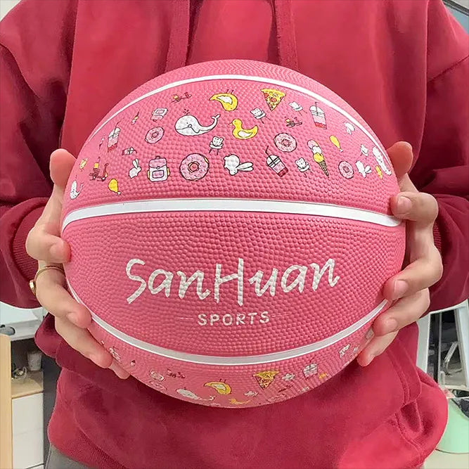 Animal Print Rubber Basketball – Pink, Mint Green & Blue | Size 5 | Kids & Girls