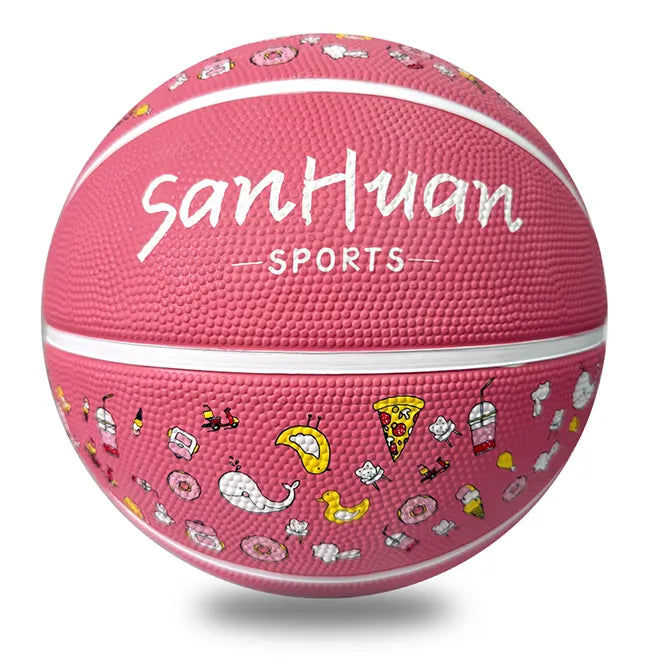 Animal Print Rubber Basketball – Pink, Mint Green & Blue | Size 5 | Kids & Girls