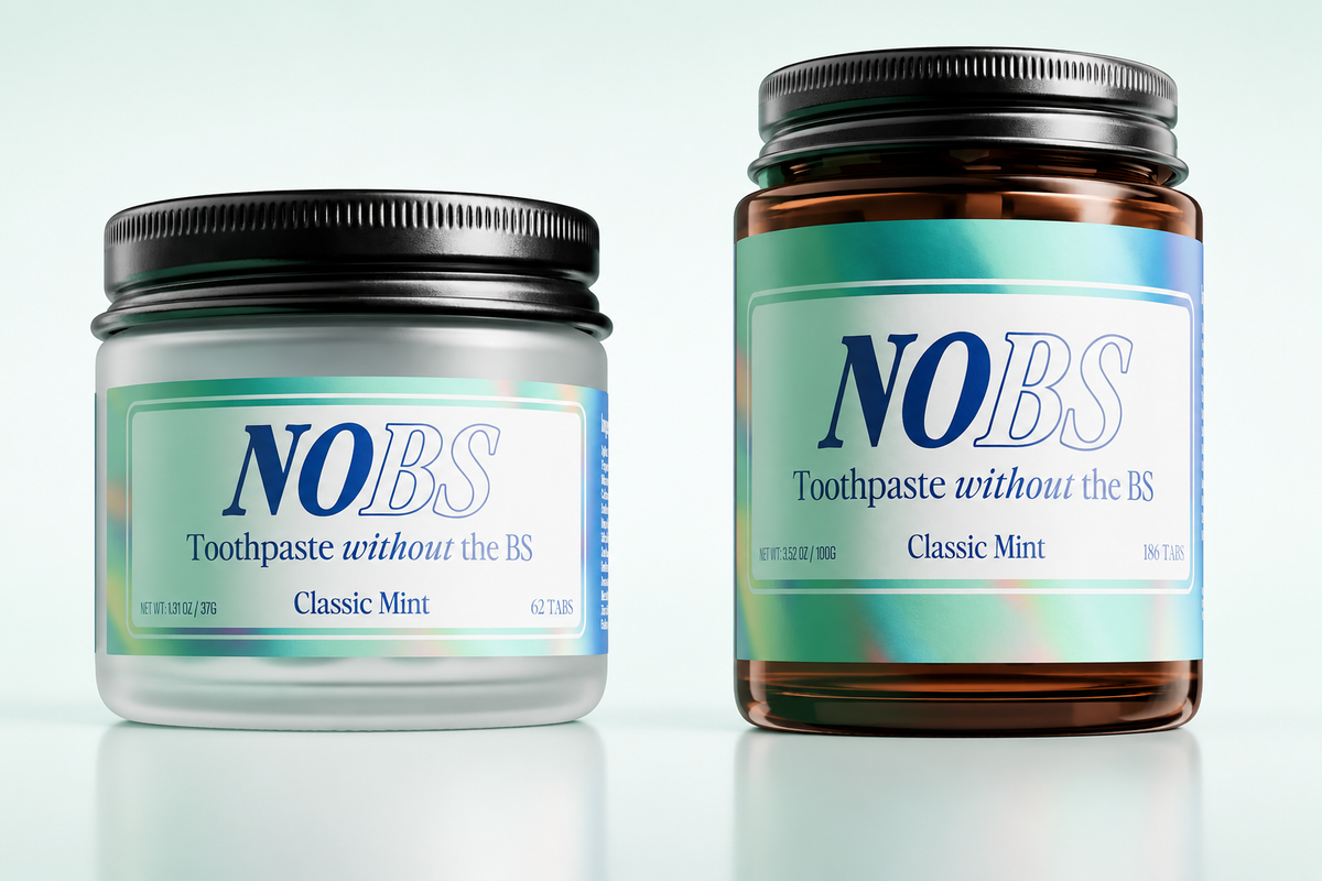 NOBS Toothpaste Tablets – Nano Hydroxyapatite, Fluoride-Free & Plastic-Free