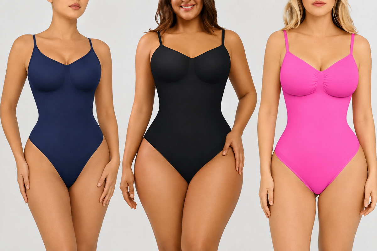 FeelinGirl Seamless Thong Bodysuit Shapewear | Tummy Control & Slimming Bodysuit for Women