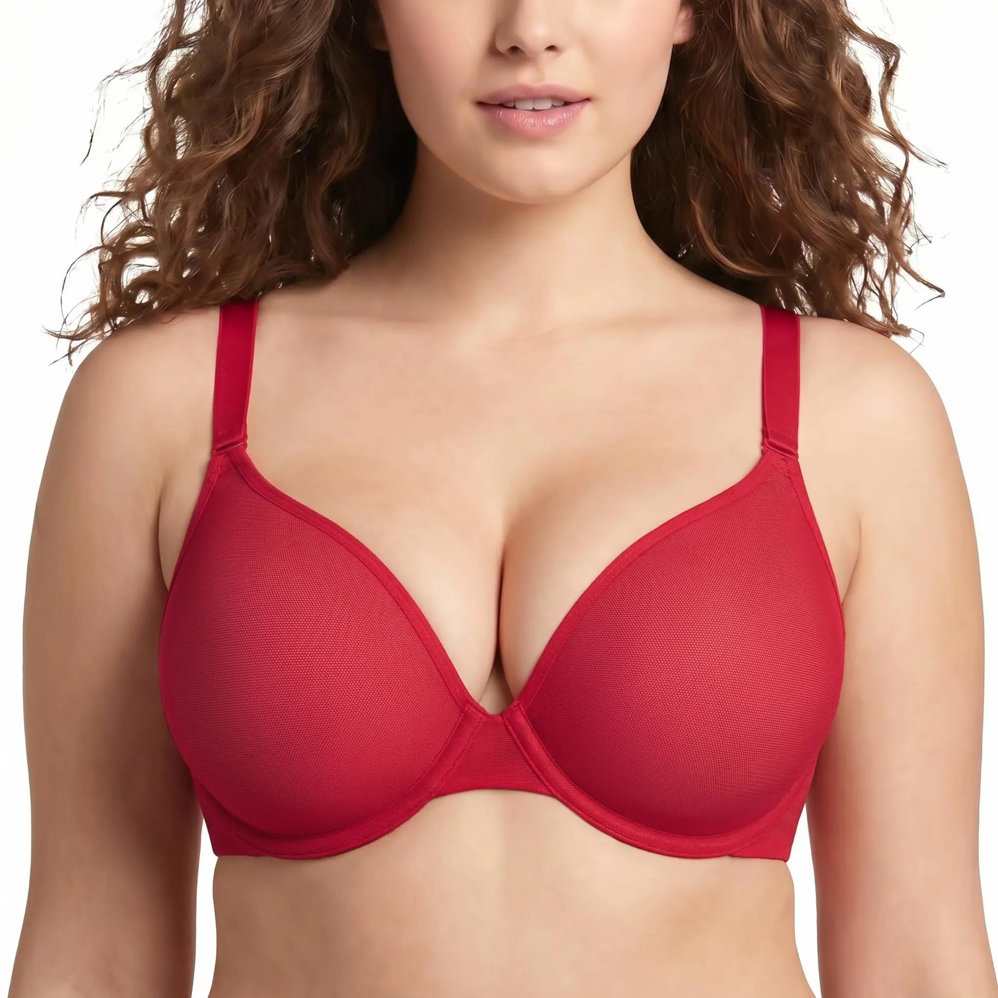 Air Light Breathable Sheer Mesh Halter Bra Plus Size Summer Unlined Full Coverage Bra Underwire
