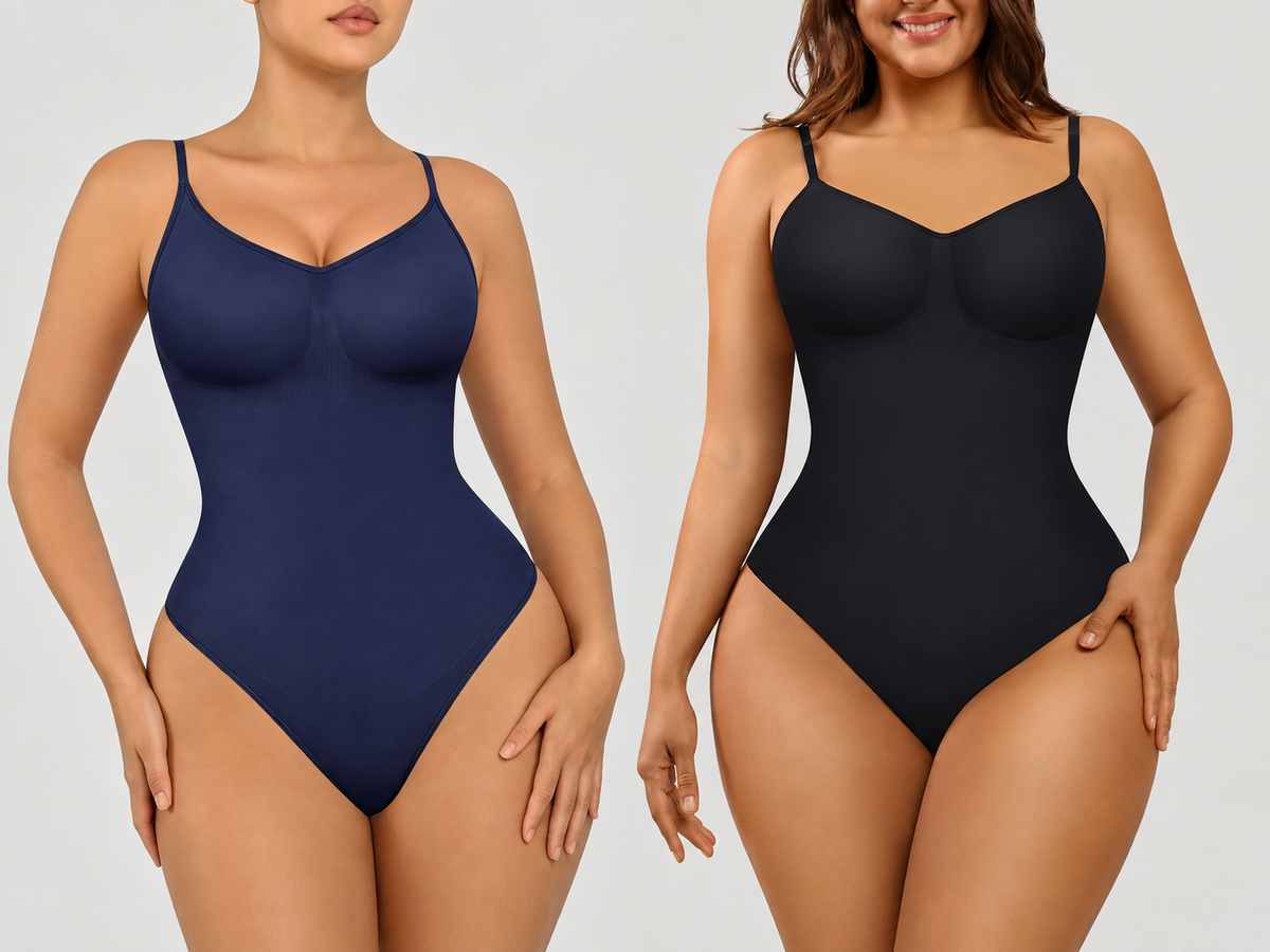 FeelinGirl Seamless Thong Bodysuit Shapewear | Tummy Control & Slimming Bodysuit for Women